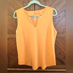 Lulu-B Keyhole Sleeveless Top - Tangerine